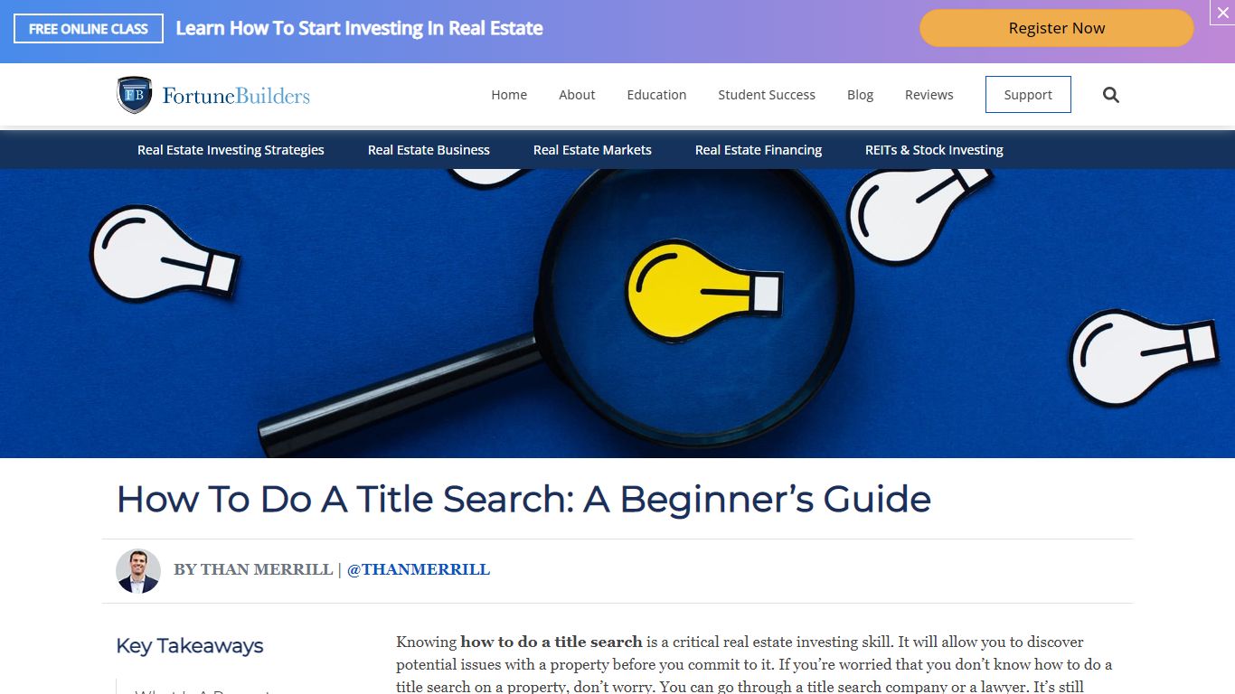 How To Do A Title Search: A Beginner's Guide | FortuneBuilders
